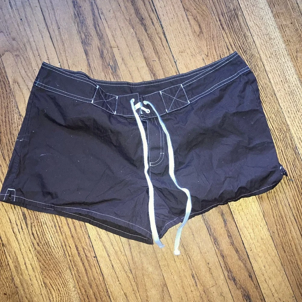Women's Black Drawstring Shorts - Picture 1 of 3